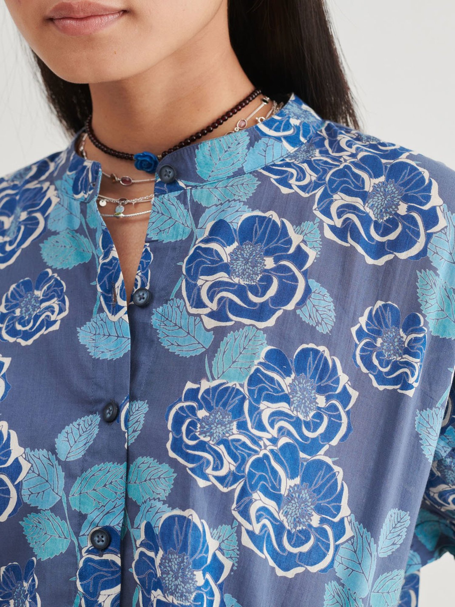 Prakriti Jaipur Indigo Floral Shirt
