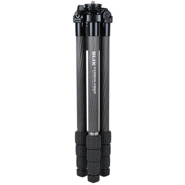 Slik PRO CF-834 Carbon Fiber Tripod, 4 Leg Sections, Extends to 64.9", Black