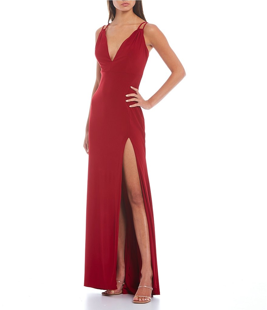 Jump Tank Double Spaghetti Strap Deep V-Neck Dress