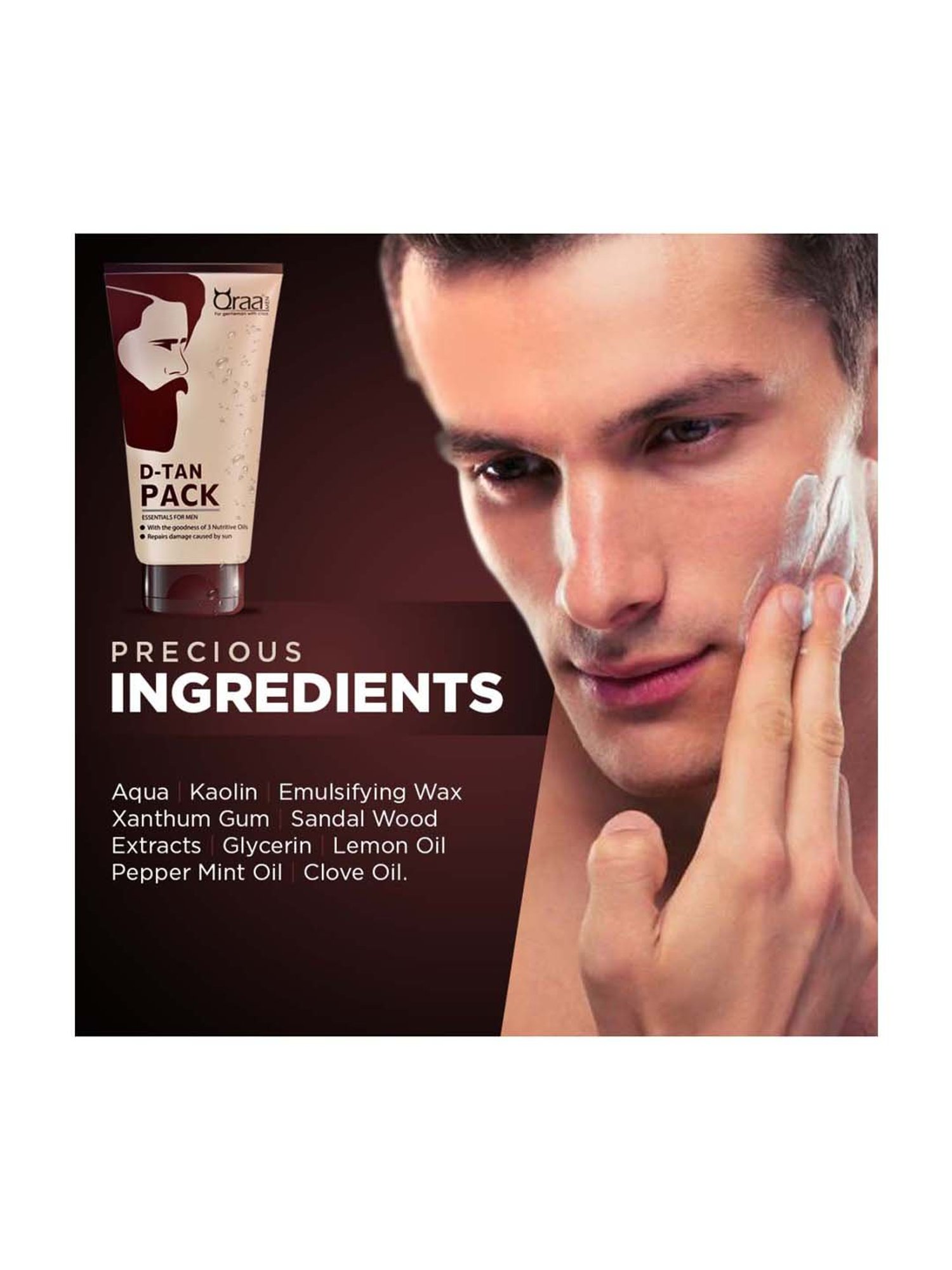 Qraa Men De-Tan Face Pack - 120 gm