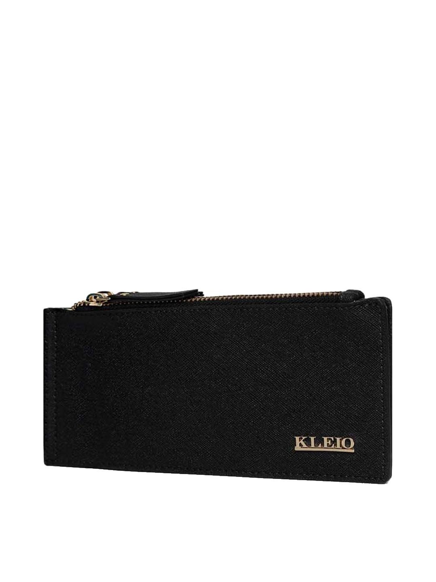 KLEIO Black Solid Bi-Fold Wallet for Women