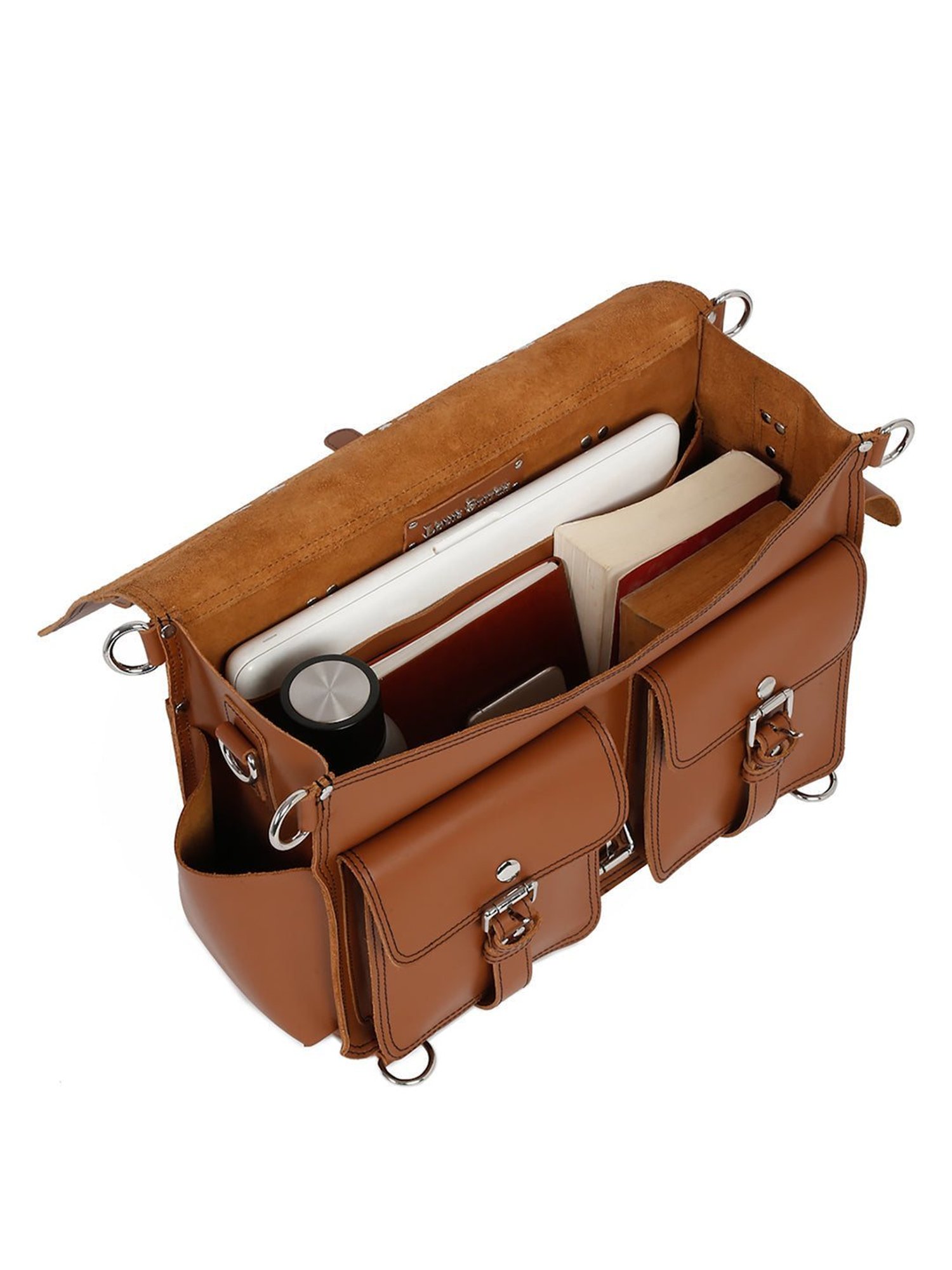 Louis Stitch Tan Leather Medium Multifunctional Executive Briefcase