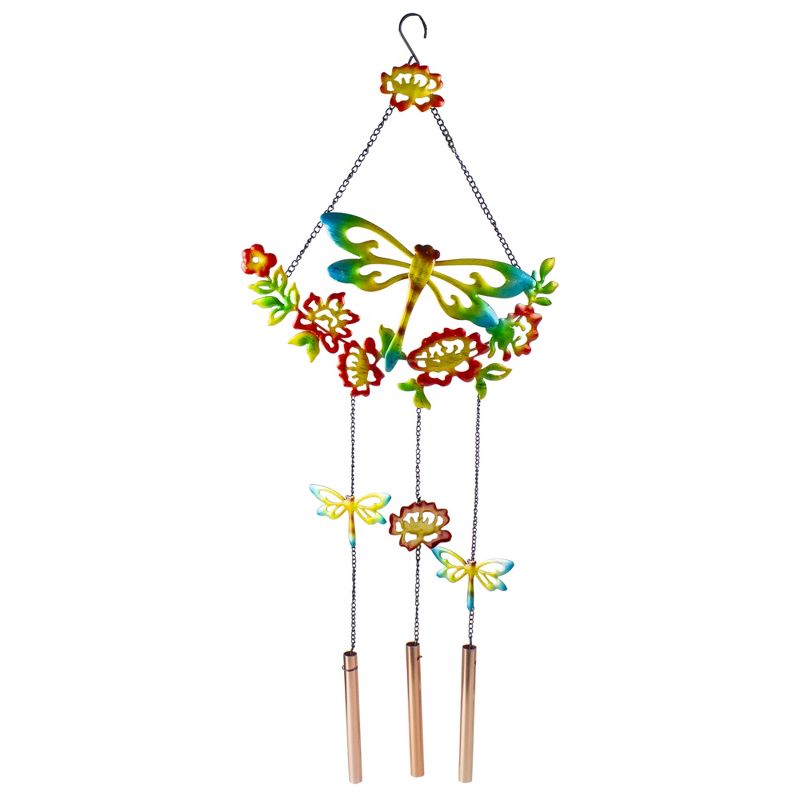 Northlight 12.5" Horizontal Charming Garden Collection Four Chime Metal Outdoor Wind Chime