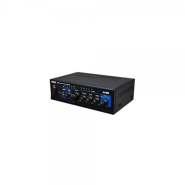 Pyle Home PTA4 Mini 2x120 Watt Stereo Power Amplifier with AUX/CD Input