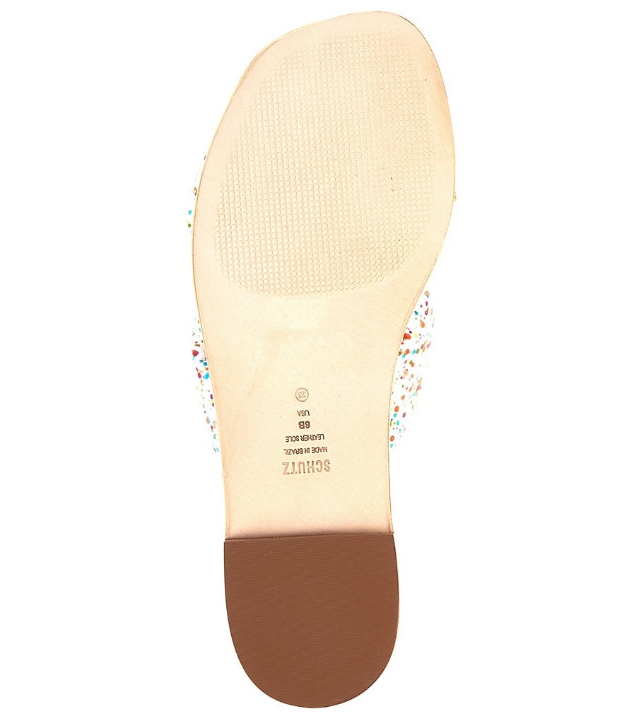 Schutz Fairy Splatter Print Leather Sandals