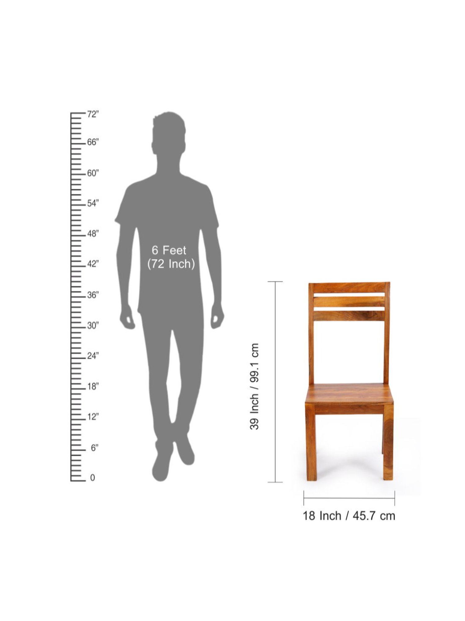 ExclusiveLane Centaur Brown Acacia Wood Handcrafted Dining Chair Honey Finish