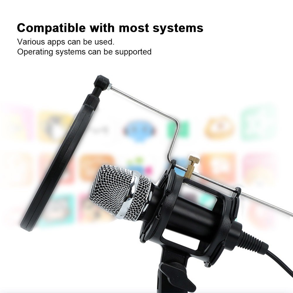 Mini Condenser Microphone PC Microphone 3.5mm Plug and Play Home Studio Podcast Vocal Recording Microphones