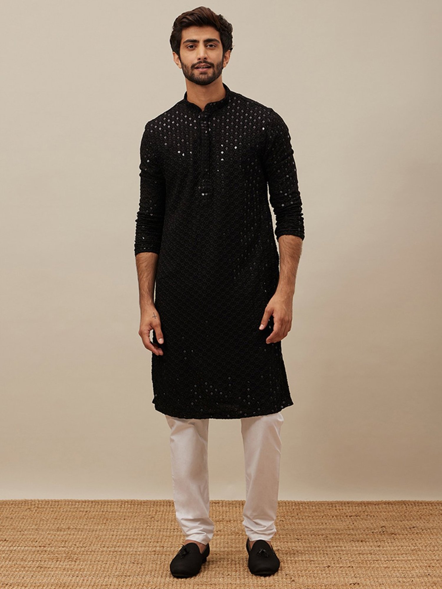 Sanwara Sea Green & White Cotton Regular Fit Chikankari Kurta Bottom Set