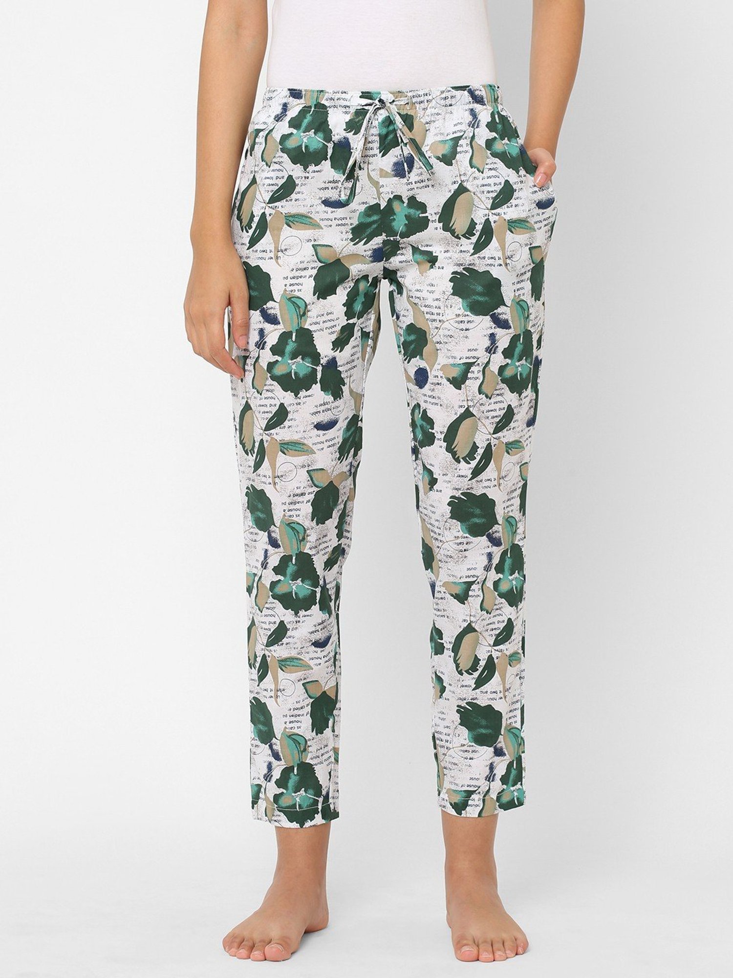 Urban Scottish White Printed Lounge Pants
