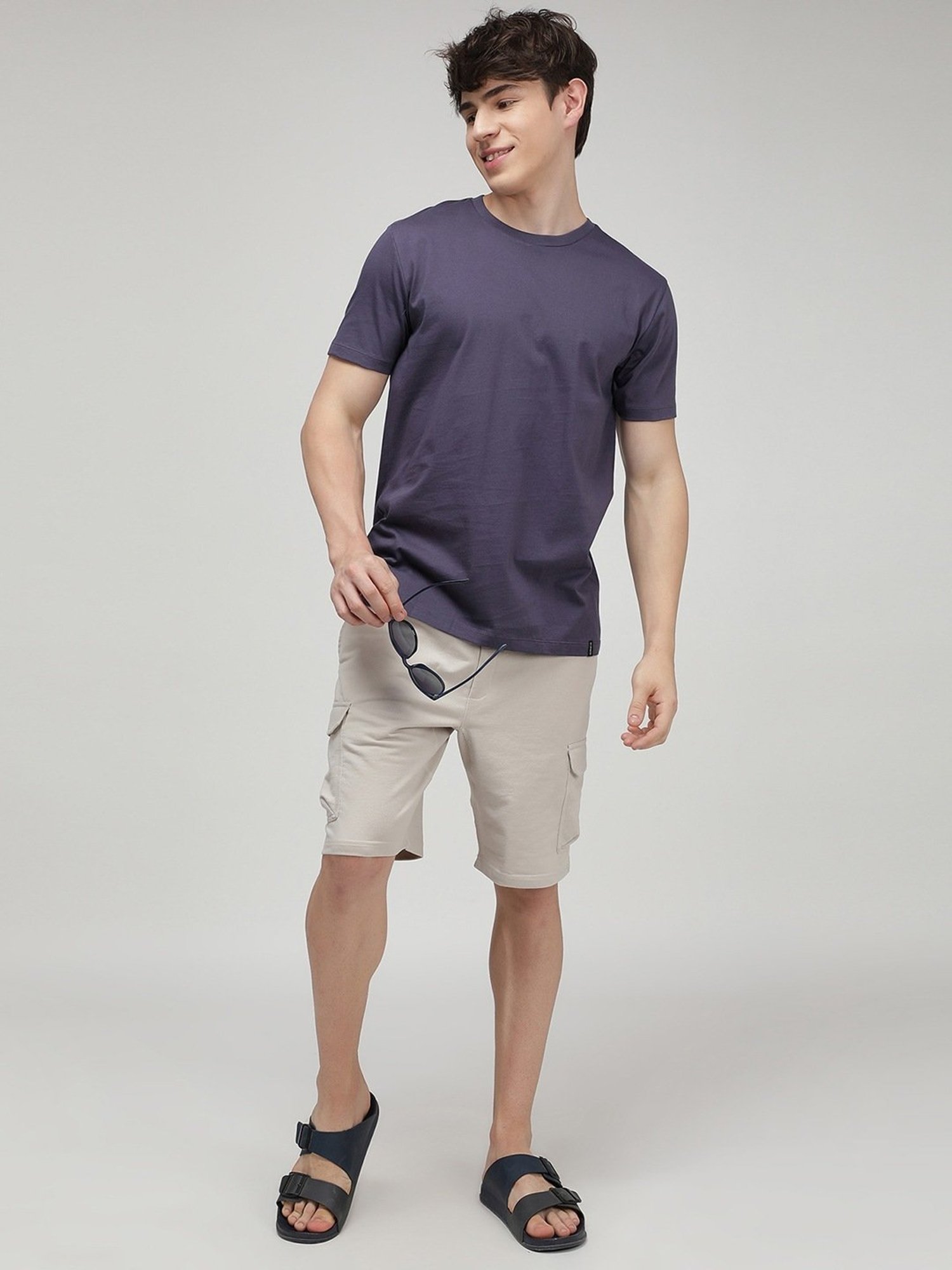 Sporto Steel Grey Slim Fit T-Shirt