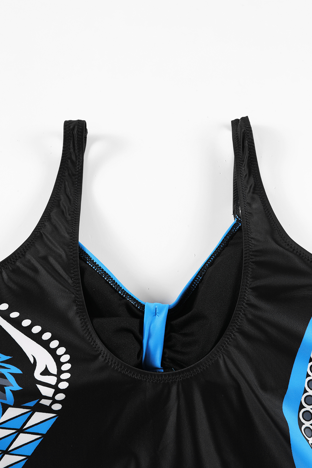 Blue Tribal Print One Piece Swimsuit