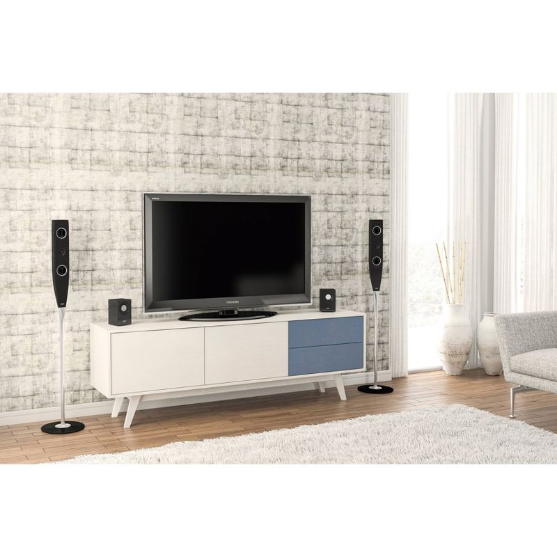 70" Fairfield TV Stand White/Navy - Chique