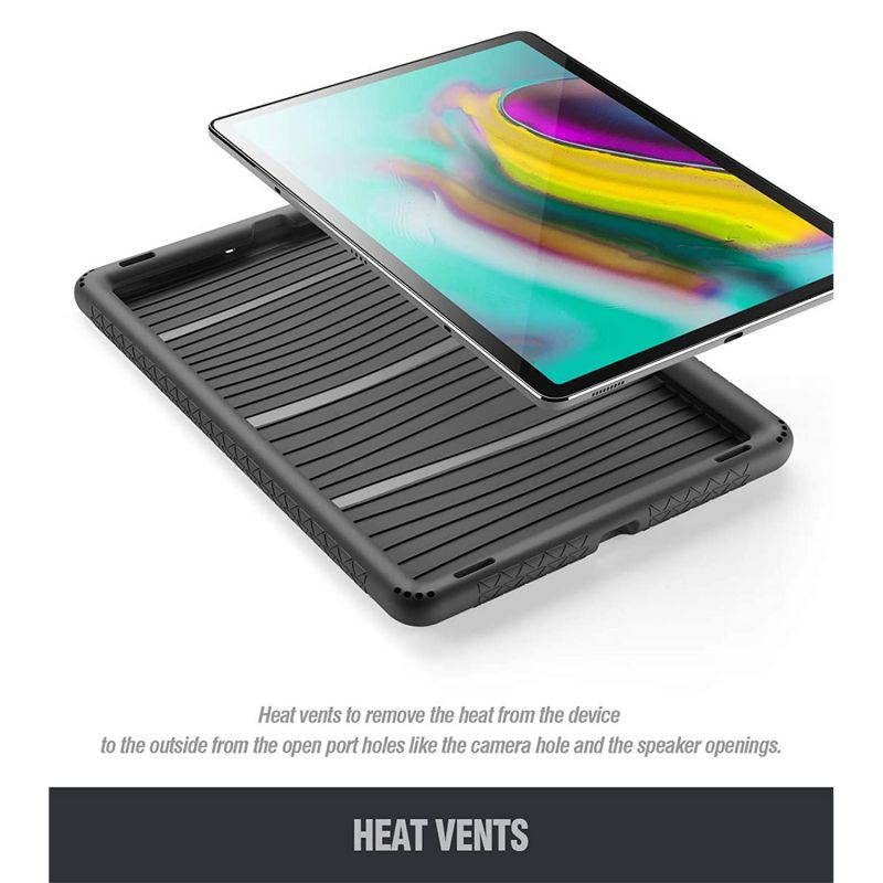 Galaxy Tab S5E Case, Poetic Heavy Duty Shockproof Kids Friendly Silicone Case Cover, TurtleSkin Series, for Samsung Galaxy Tab S5E 10.5 Inch (SM-T720/T725) 2019 Release, Black