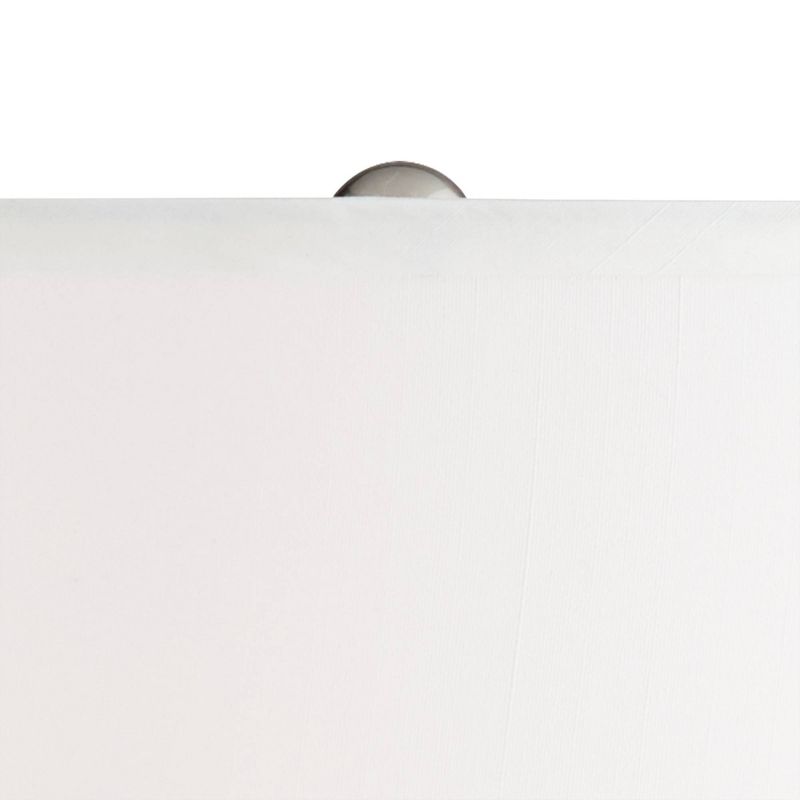 Possini Euro Design Modern Table Lamp Blue Gray Art Glass White Drum Shade Living Room Bedroom Bedside Nightstand Office Family