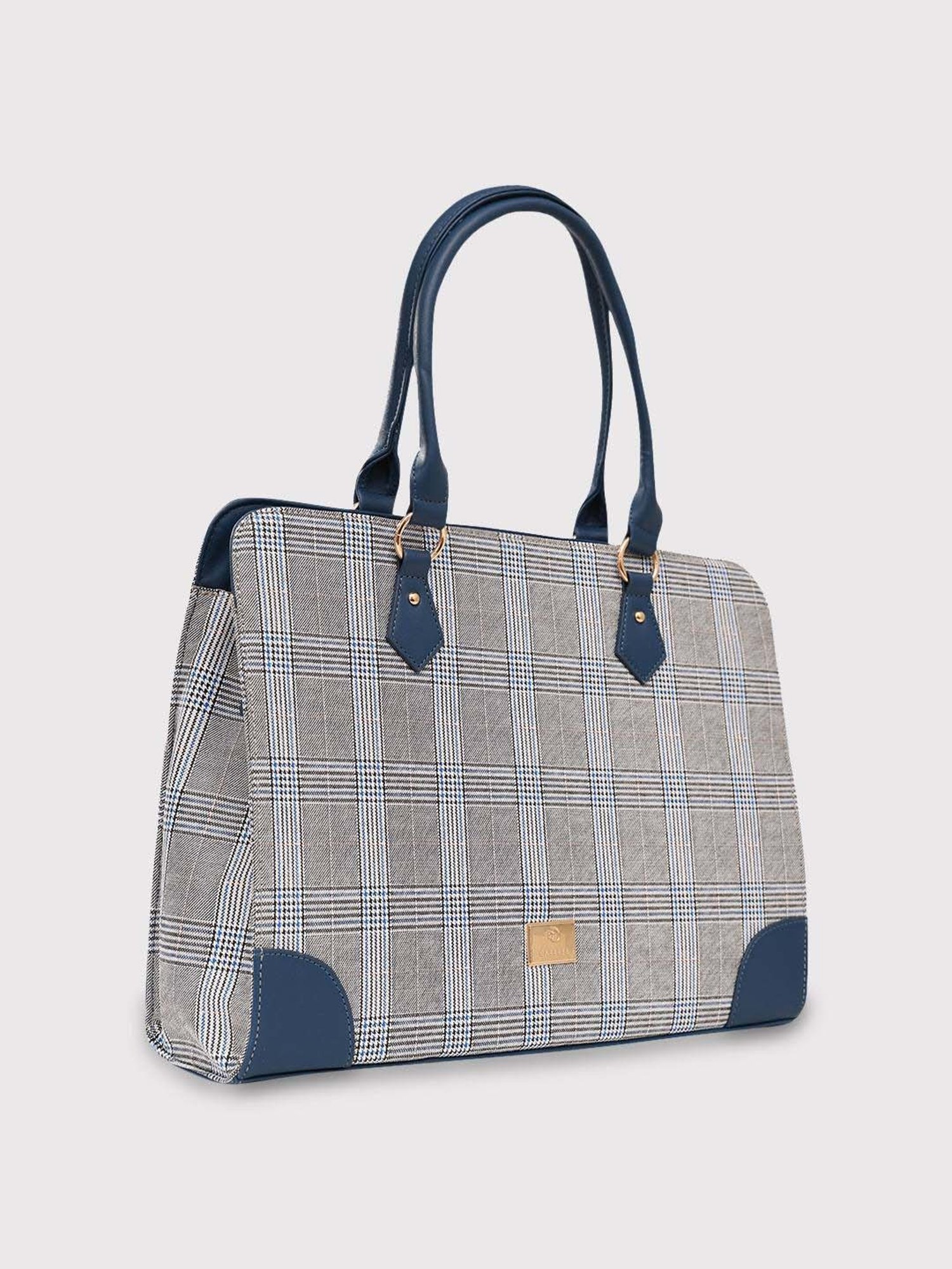 Caprese REMI Navy & Grey Faux Leather Large Messenger Bag