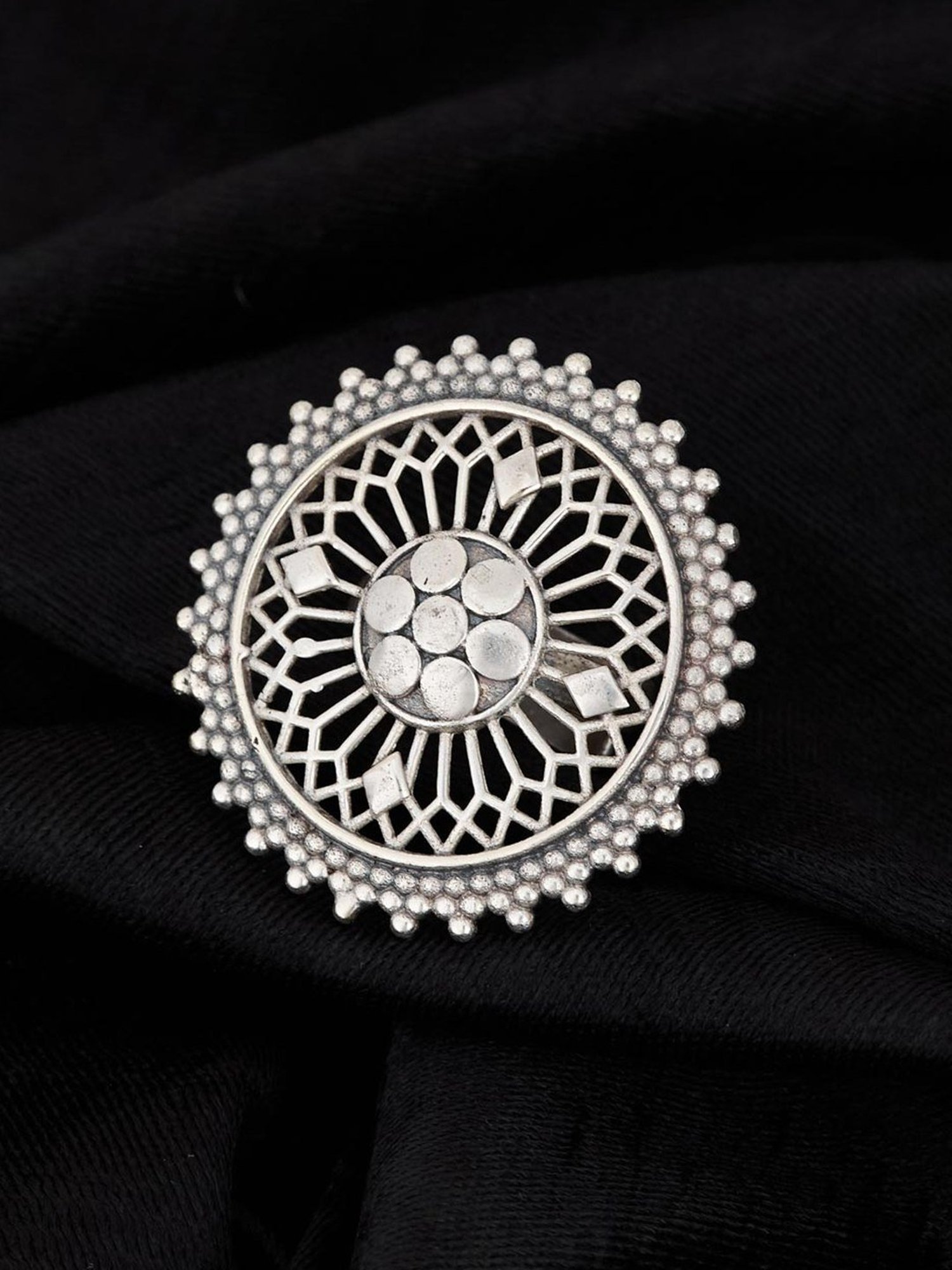 Sohi Silver-Plated Statement Ring