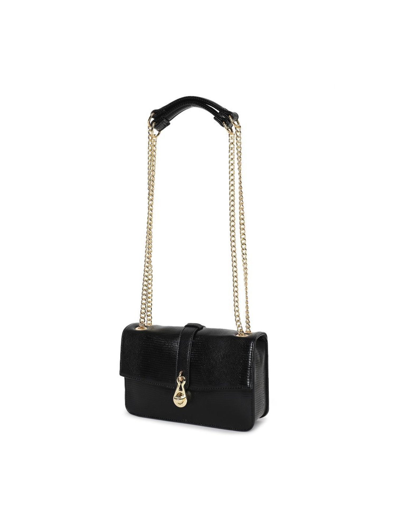 Beverly Hills Polo Club Black Animal Effect Medium Shoulder Bag