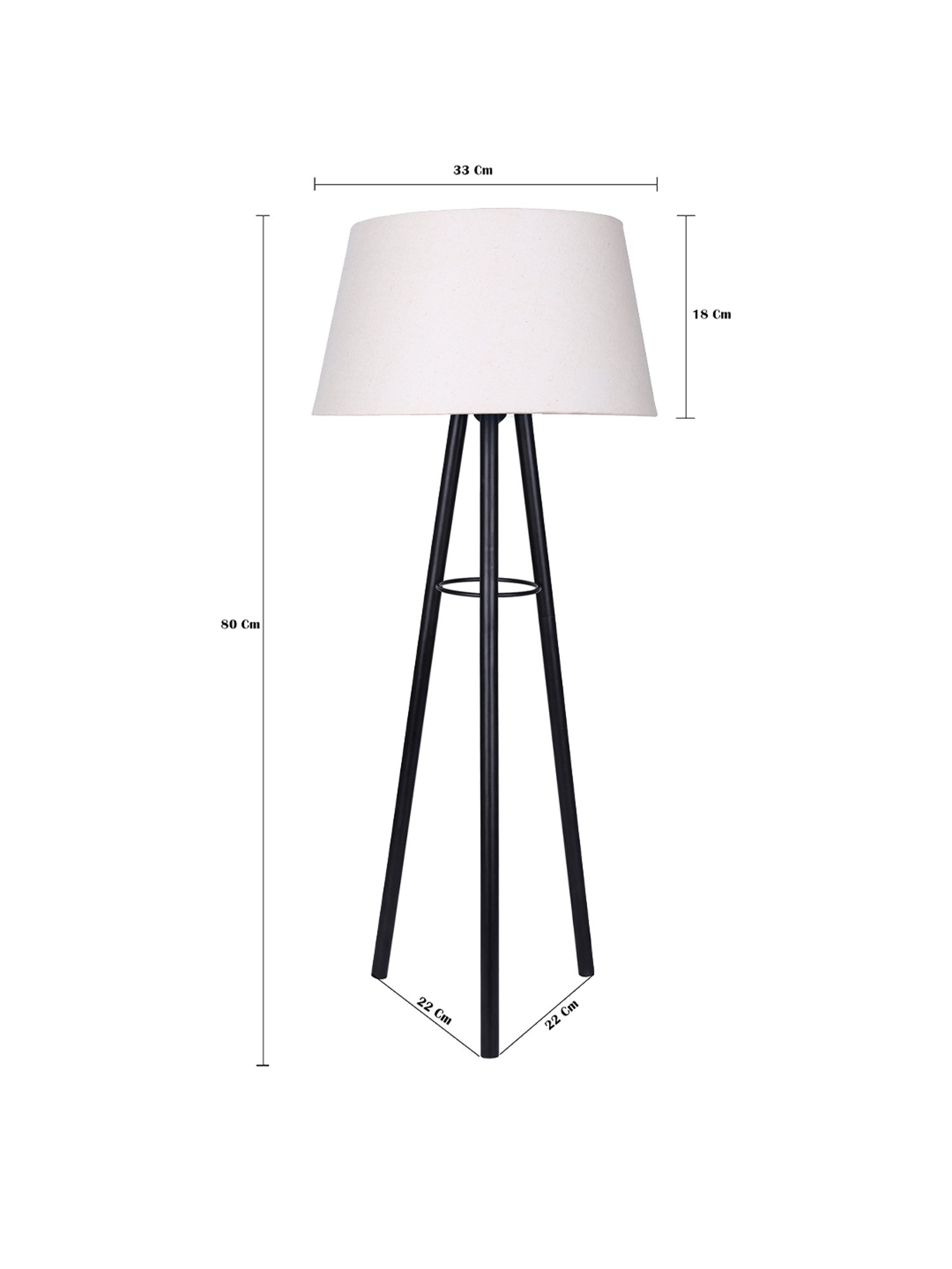 Homesake Black Mid Century Metal Tripod Table Lamp With Khadi Shade