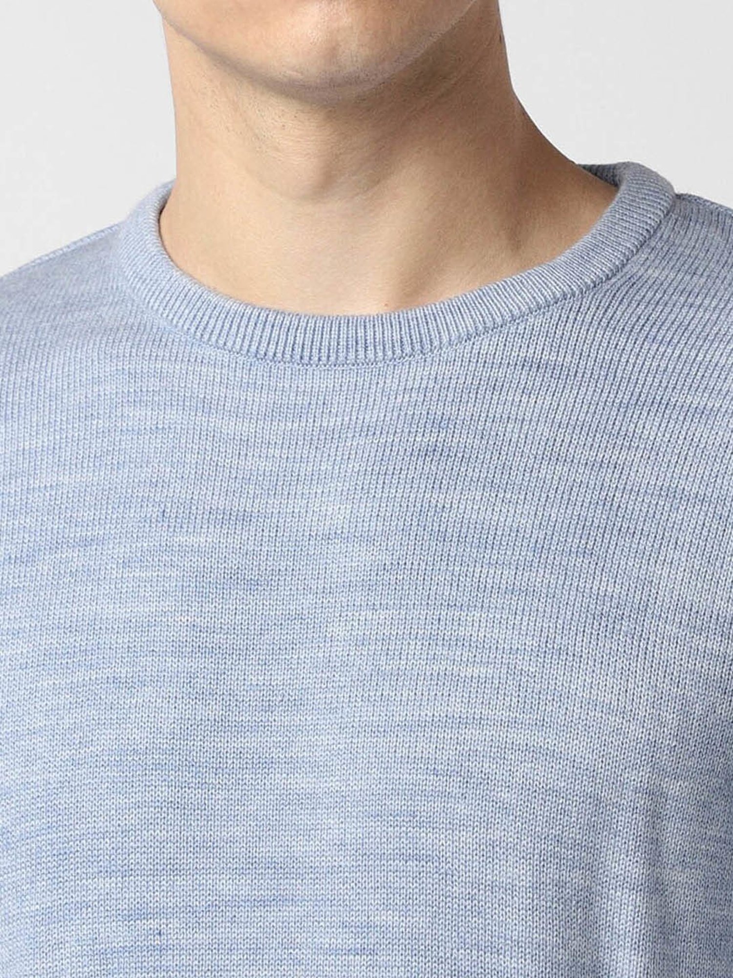 Peter England Casuals Blue Regular Fit Sweater