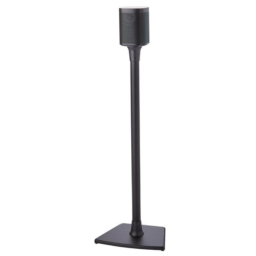 Sanus Wireless Sonos Speaker Stand for Sonos One, Play:1, Play:3 - Audio-Enhancing Design with Built-in Cable Management - Single Stand (Black) - WSS21-B1