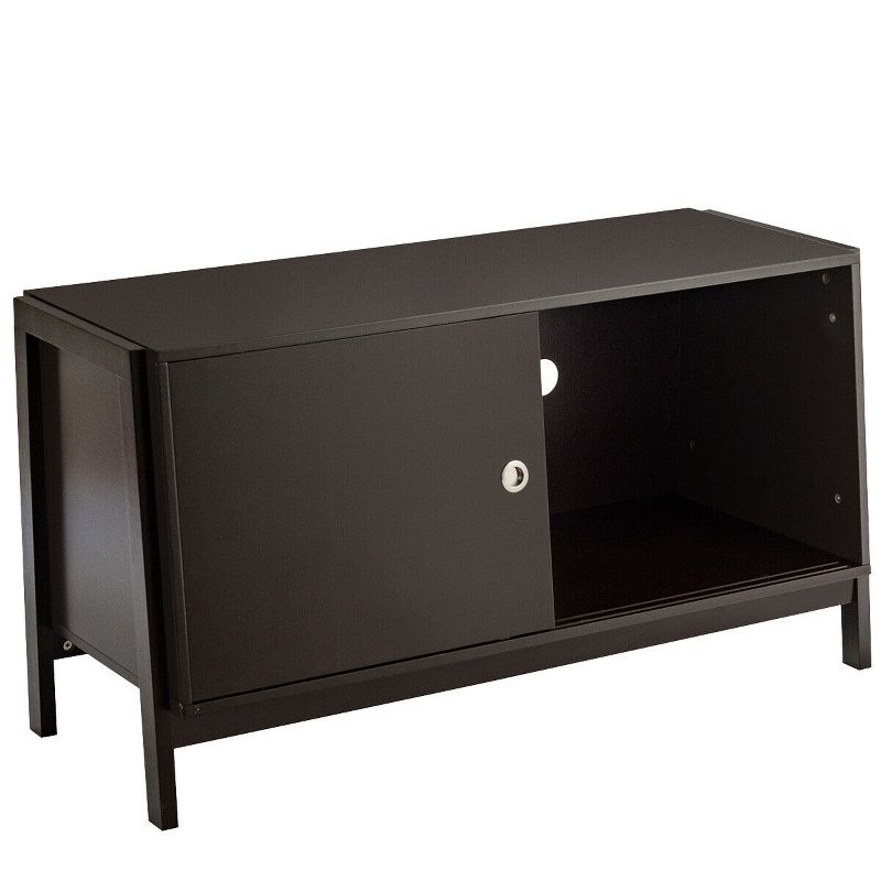 Costway TV Stand Modern Entertainment Cabinet for TV's up To 50'' with Sliding Doors