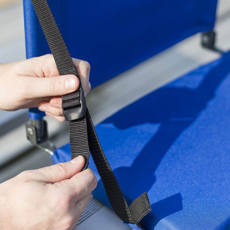 EastPoint Sports Adjustable Bleacher Back Stadium Seat w/ Cup Holder, Royal Blue
