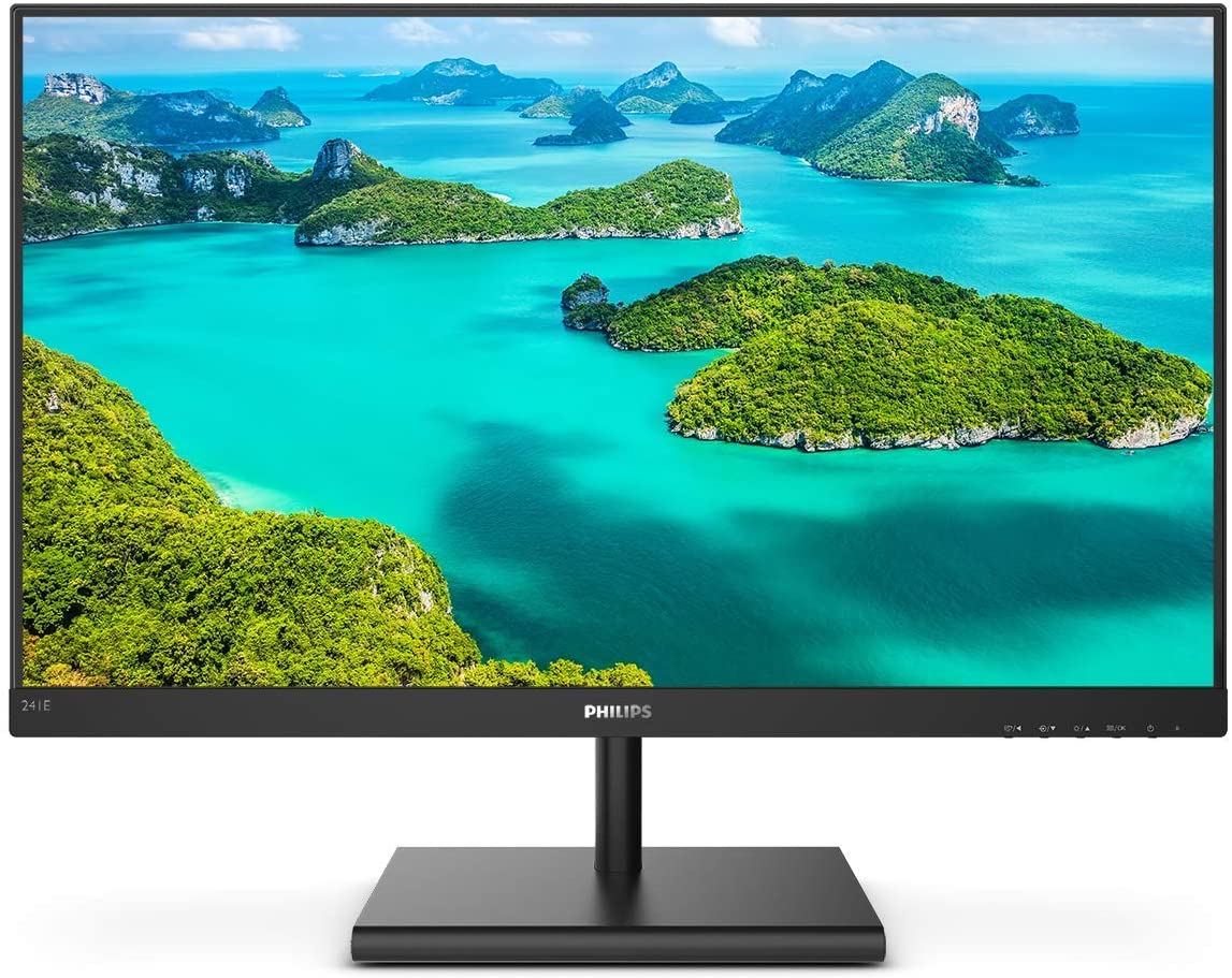 Computer Monitors 241E1S 24" Frameless Monitor, 1920x1080 Full HD IPS, 106% sRGB, 75Hz, FreeSync, VESA, 4Yr Advance Replacement, Black
