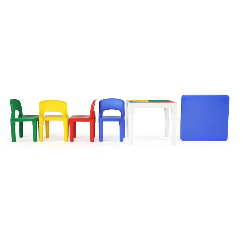 5pc 2 in 1 Square Plastic Activity Table and Chair Set - Humble Crew