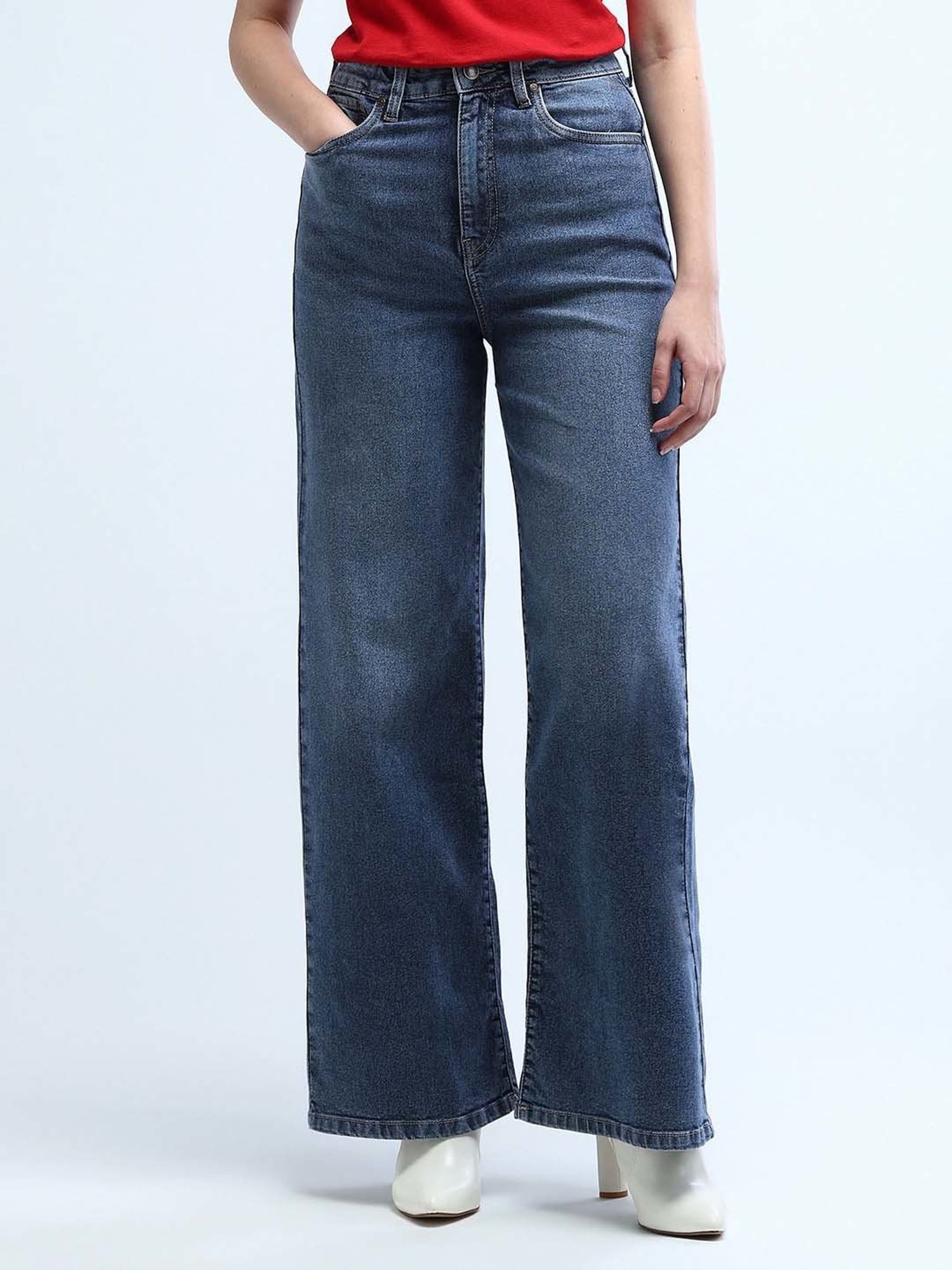 U.S. Polo Assn. Blue Cotton Relaxed Fit High Rise Jeans