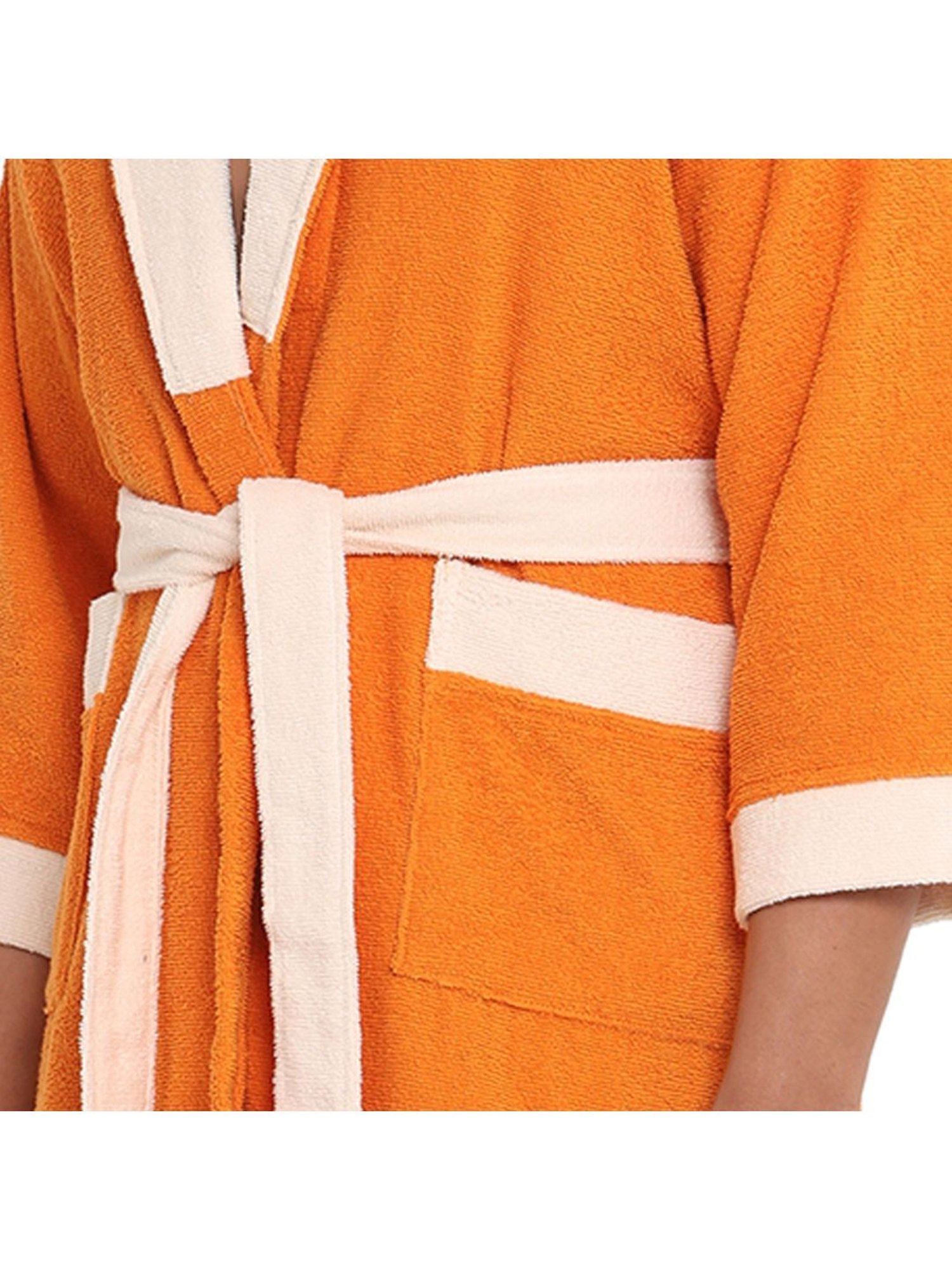 Spaces CLOUDZ Orange Cotton 300 GSM Bathrobes - Set of 1