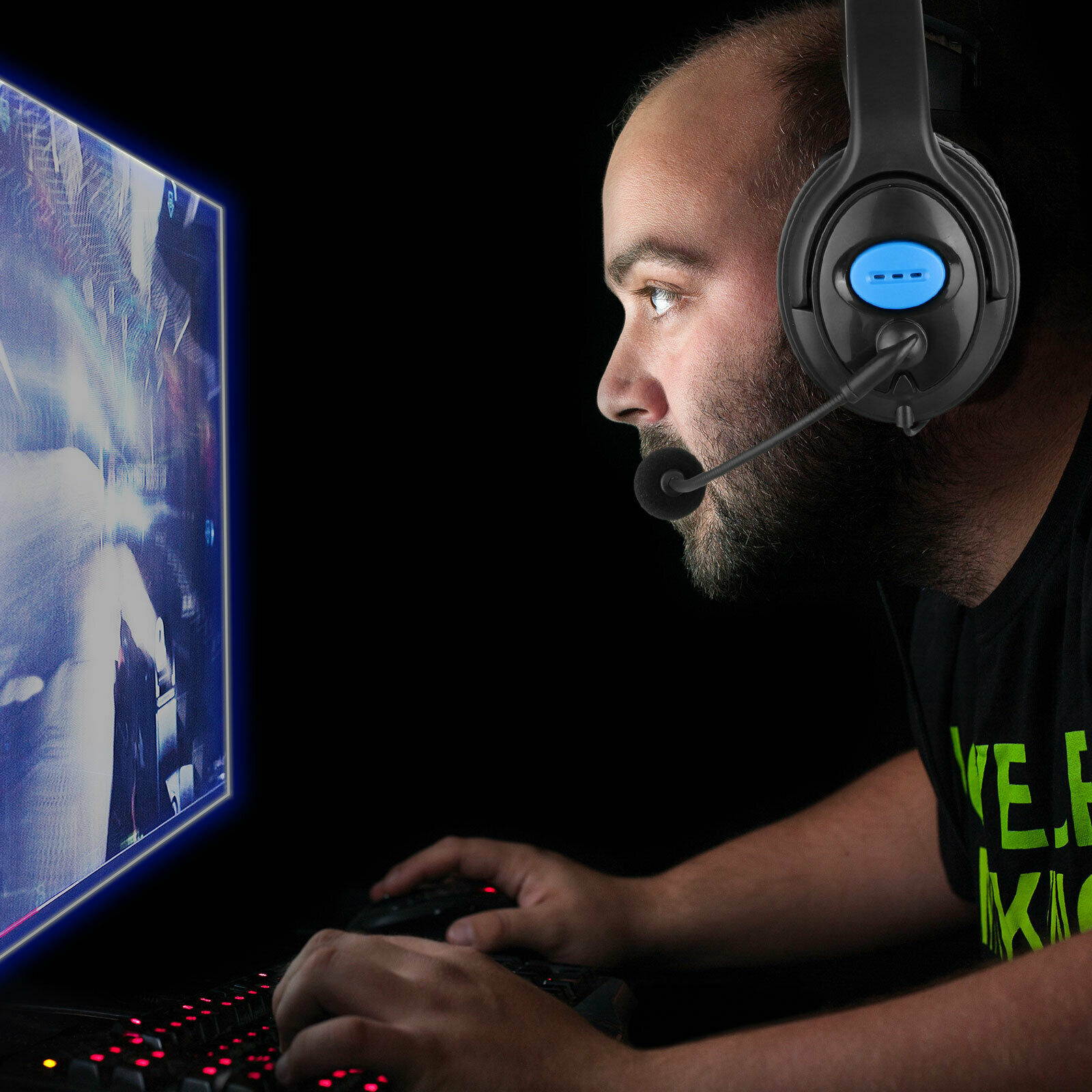 Gaming Headset Stereo Surround Headphone 3.5mm Wired Mic For PS4 Laptop Xbox One