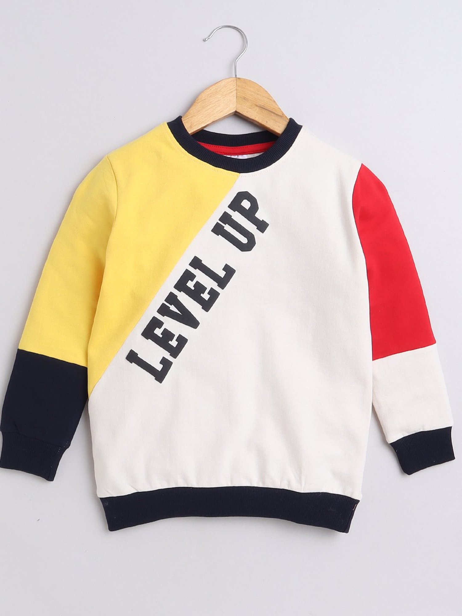 Bumzee Boys Multicolor Color Block Full Sleeves Sweatshirt