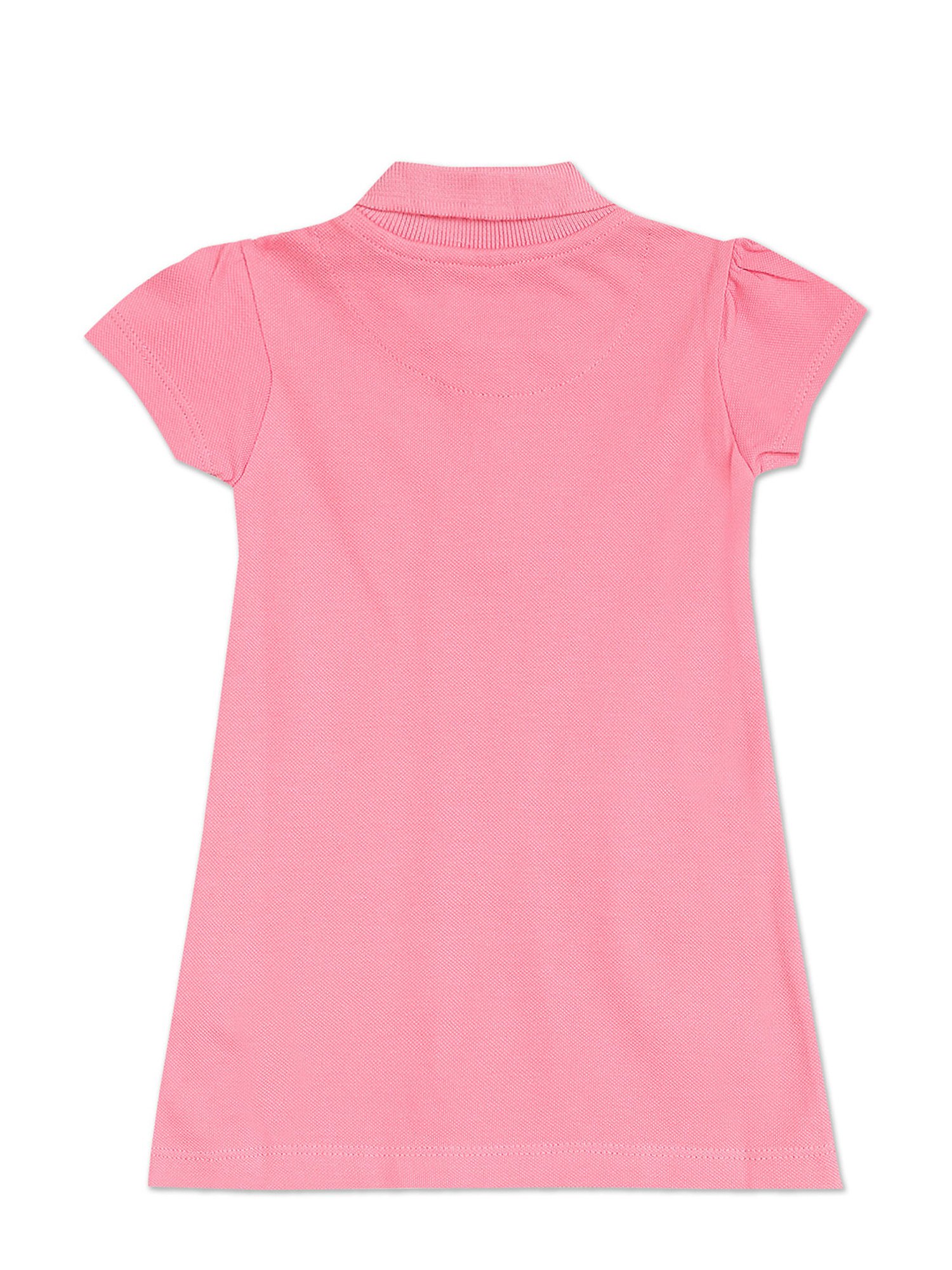 U.S. Polo Assn. Kids Light Pink Solid Polo Dress