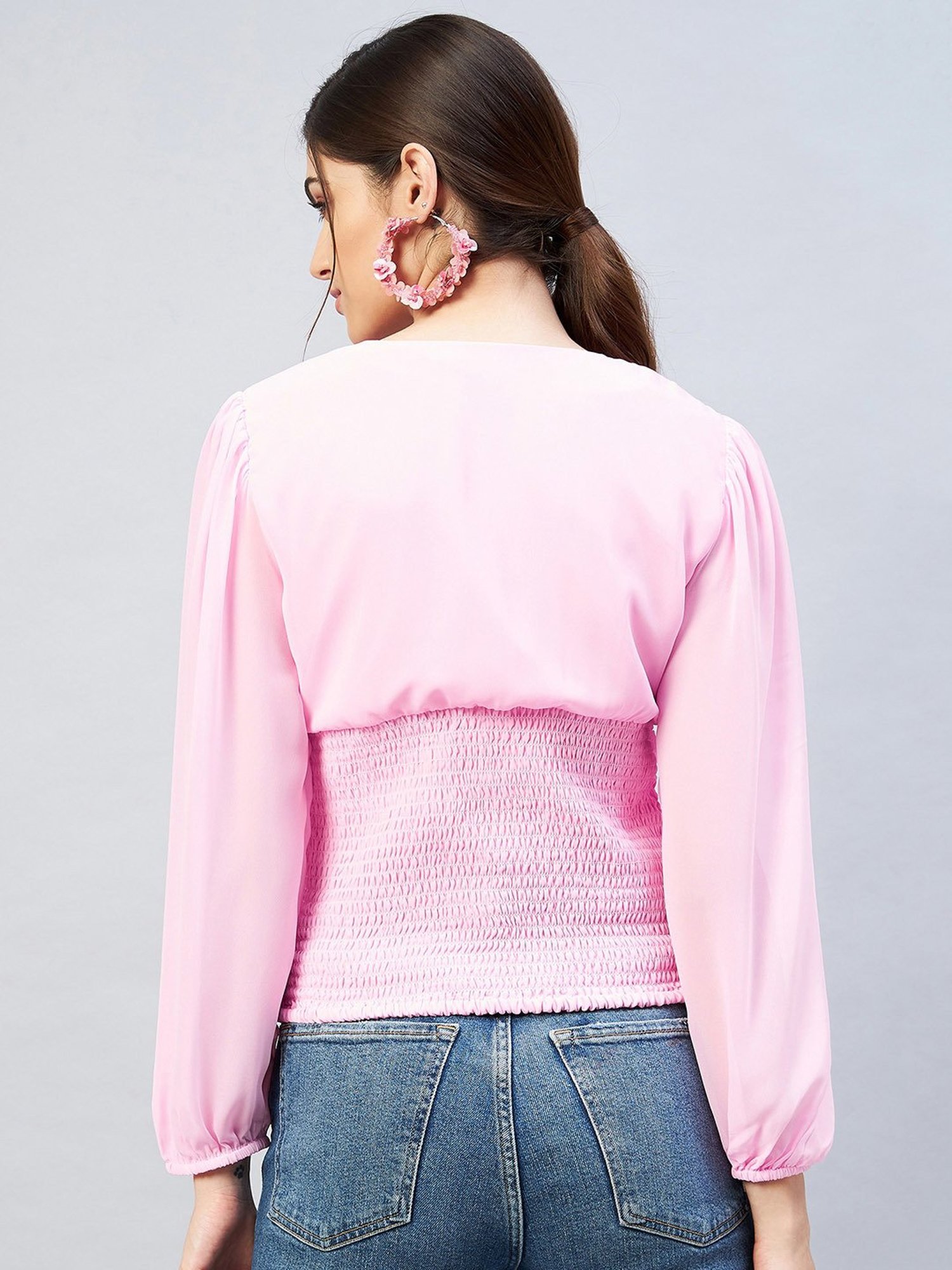 Carlton London Pink V-Neck Top