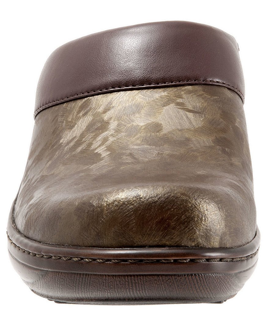 SoftWalk Murietta Leather Marble Print Clogs