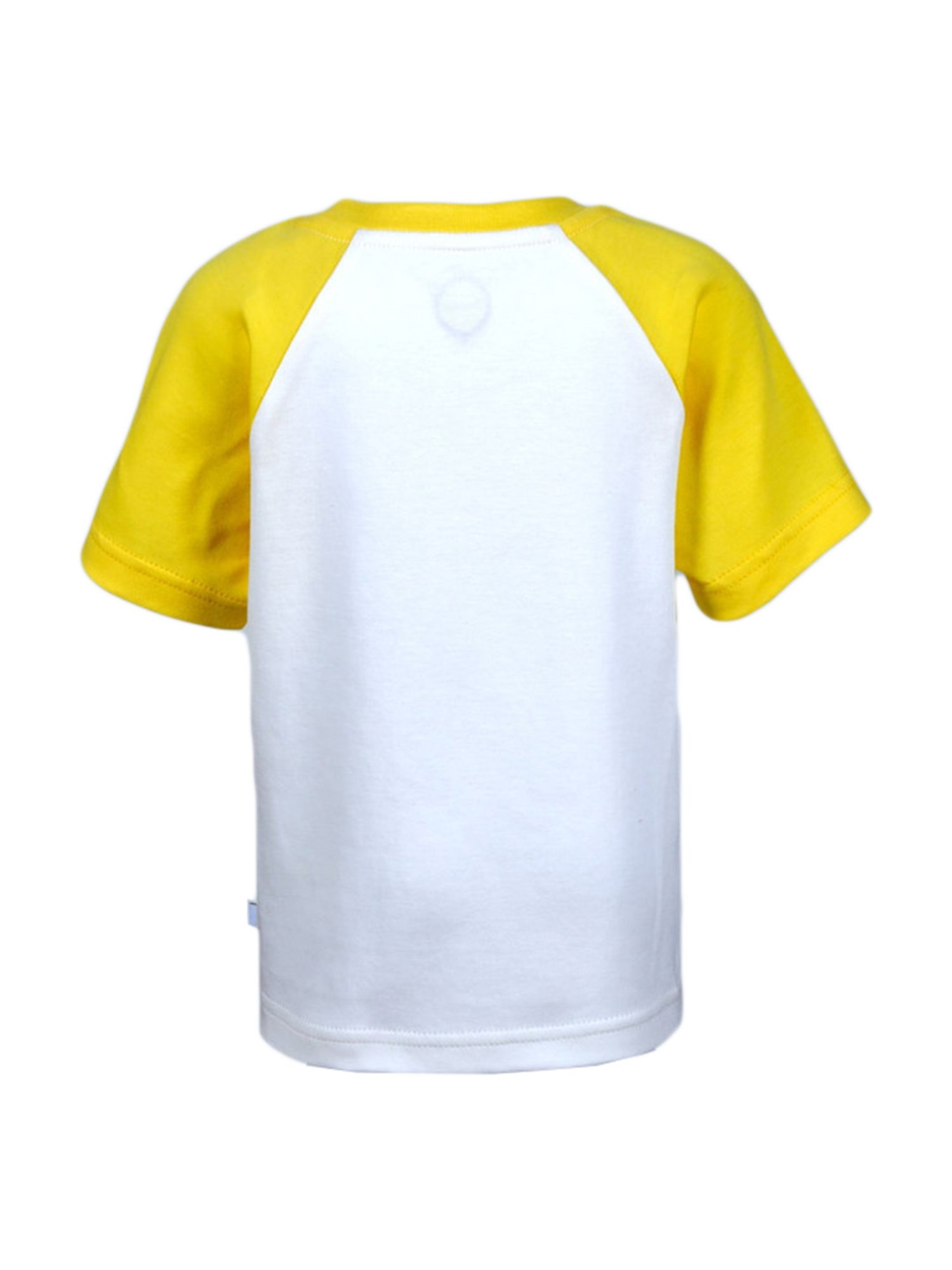 Pranava Kids Yellow Cotton Printed T-Shirt