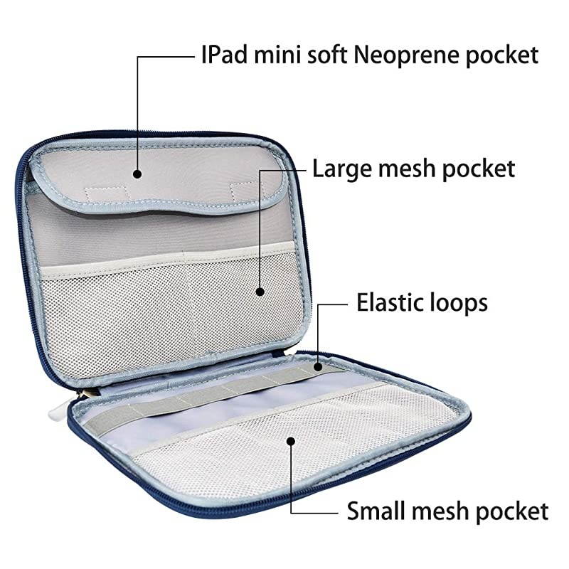 Electronics Organizer Travel Cable Bag  Electronics Accessories Case Cord Storage Bag for GadgetChargerUSBPhoneMini Tablet and More Blue