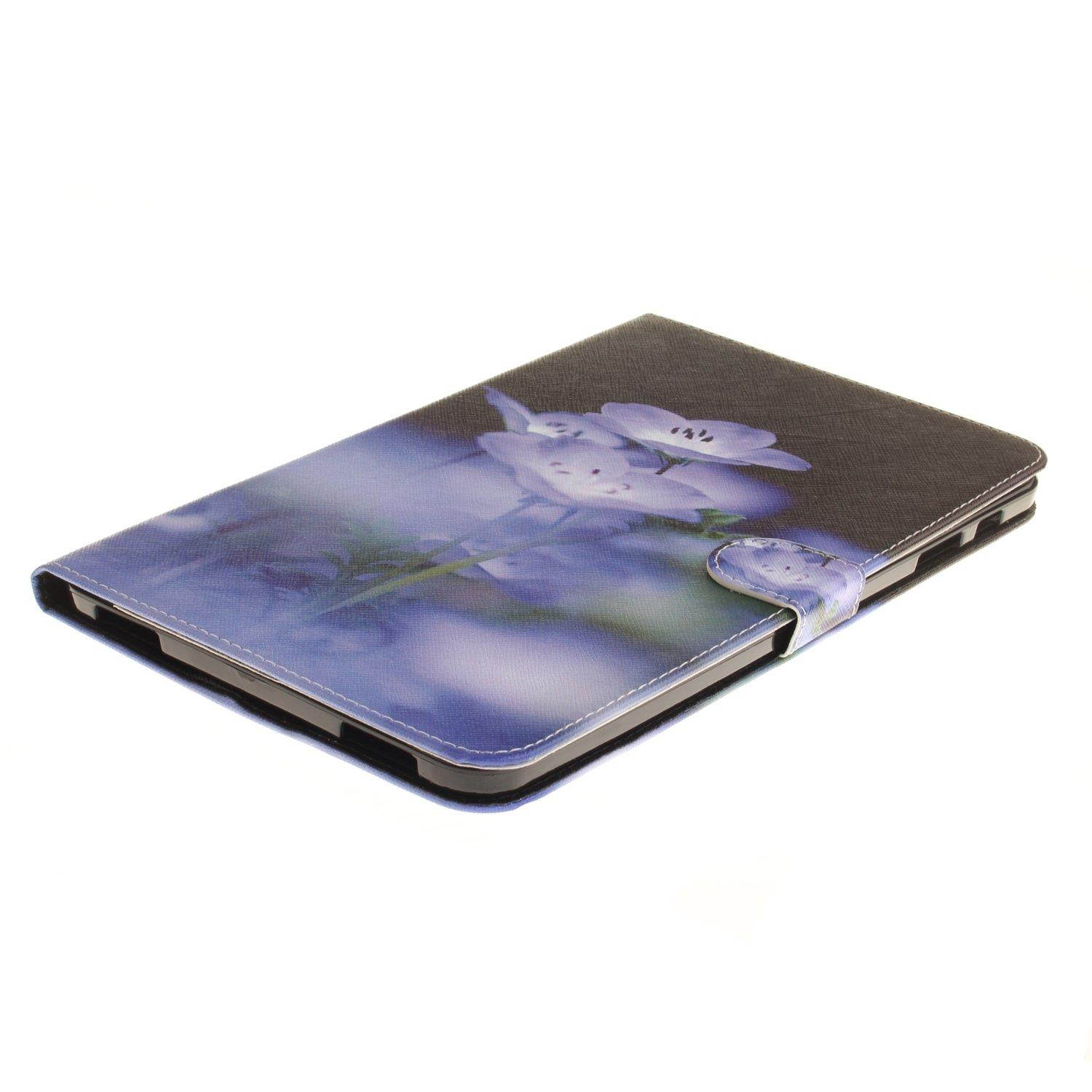 Galaxy Tab A 10.1 T580 Case,UUcovers Cute Cartoon PU Leather Protective Magnetic Closure Flip Stand Wallet Case for Samsung Galaxy Tab A 10.1 T580-Blue Flower