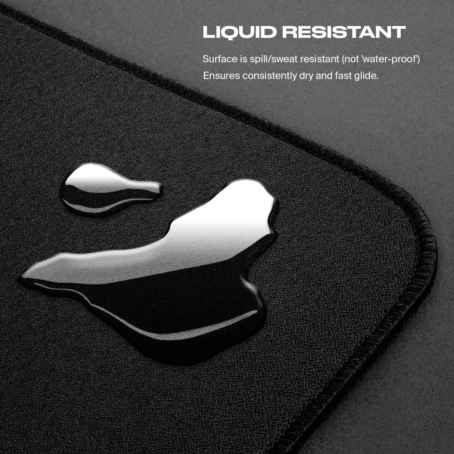 Fnatic Dash M Pro Gaming Mouse Mat for Esports with Stitched Edges and Anti-Slip Rubber Base, Fast Surface (Size M, Black, Hybrid Fabric) - 14.17"x11"x0.12"