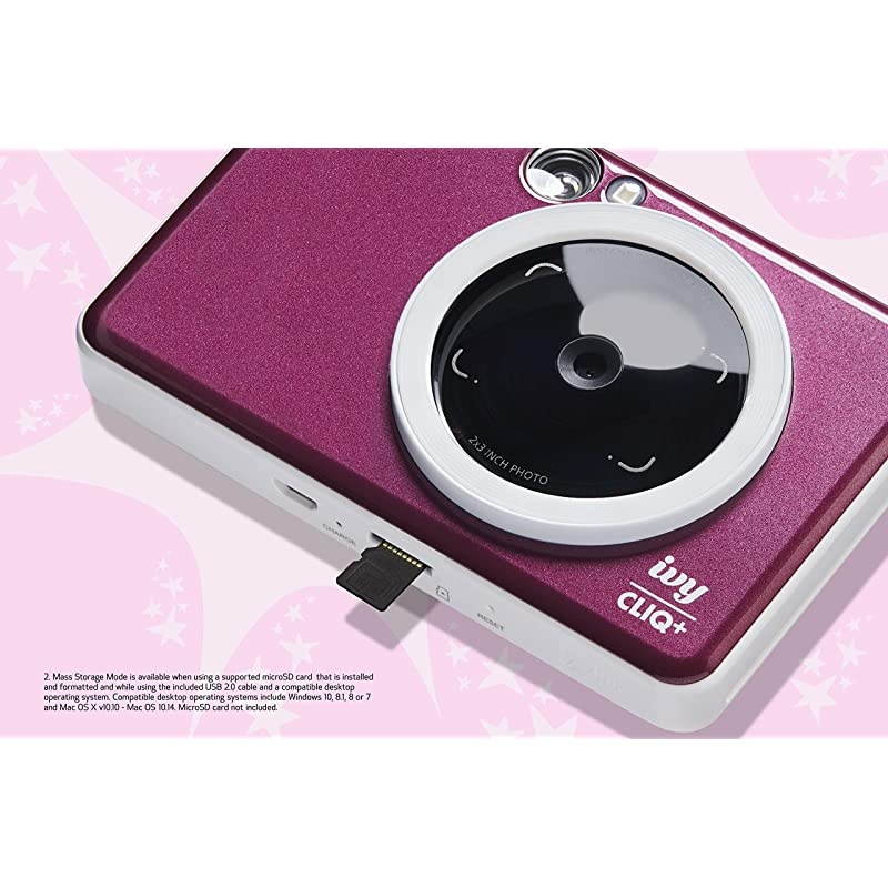 IVY CLIQ+ Instant Camera Printer Smartphone Photo Printer Via BluetoothR Ruby Red