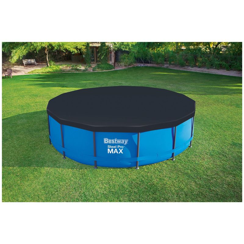 Flowclear 15 Foot Round Steel Pro MAXTM Above Ground Swimming Pool Cover, Black