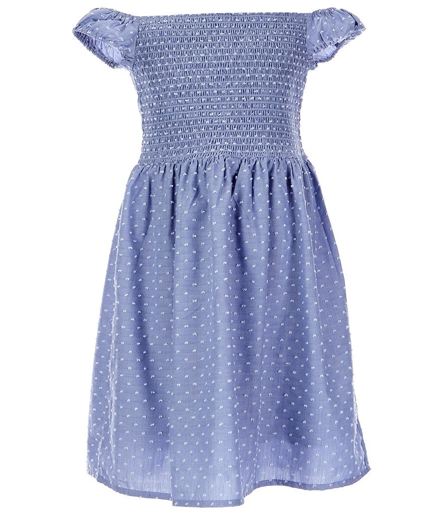 Honey And Rosie Big Girls 7-16 Chambray Smocked A-Line Dress