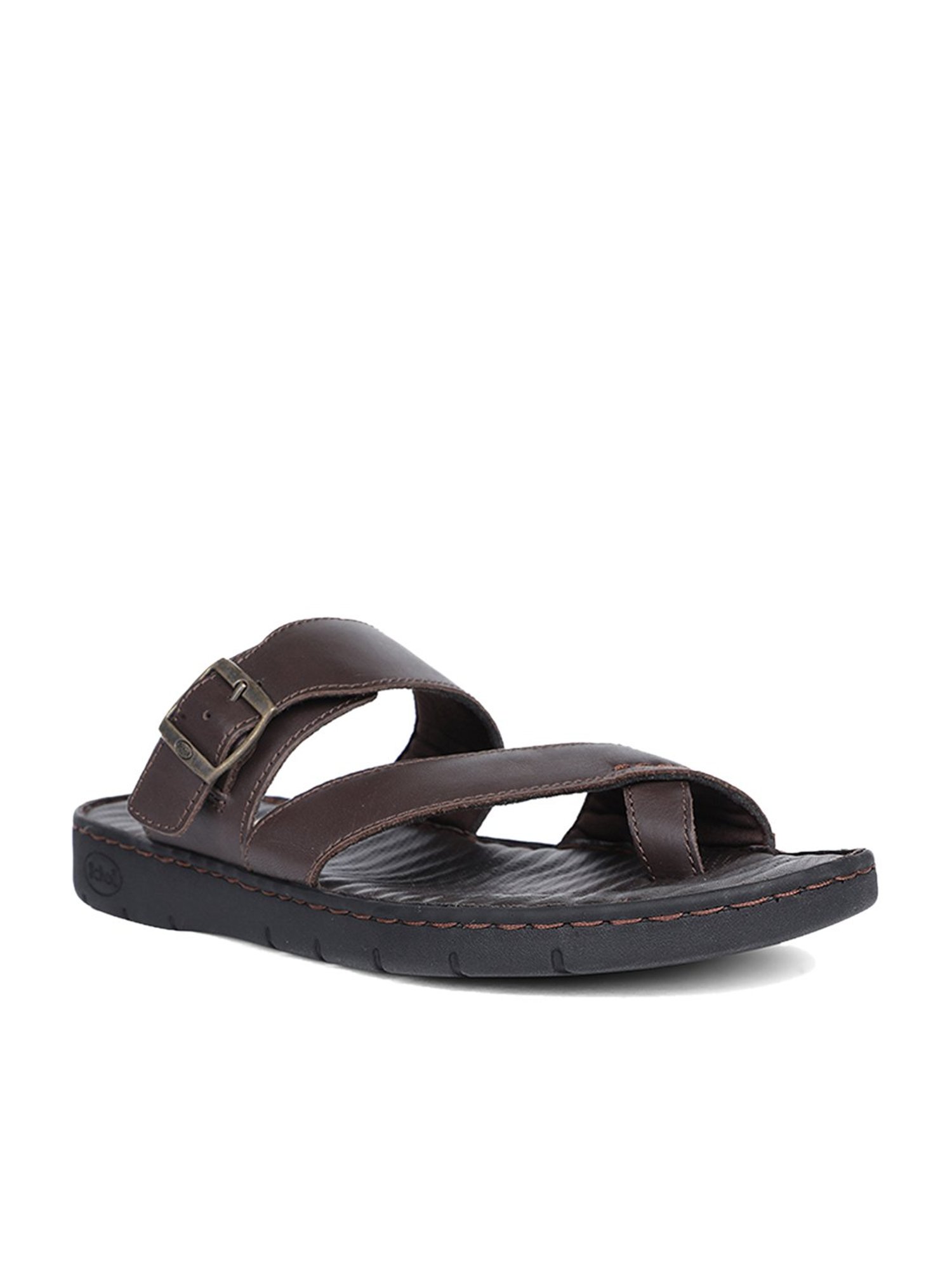 Scholl by Bata Men's Brown Cross Strap Sandals