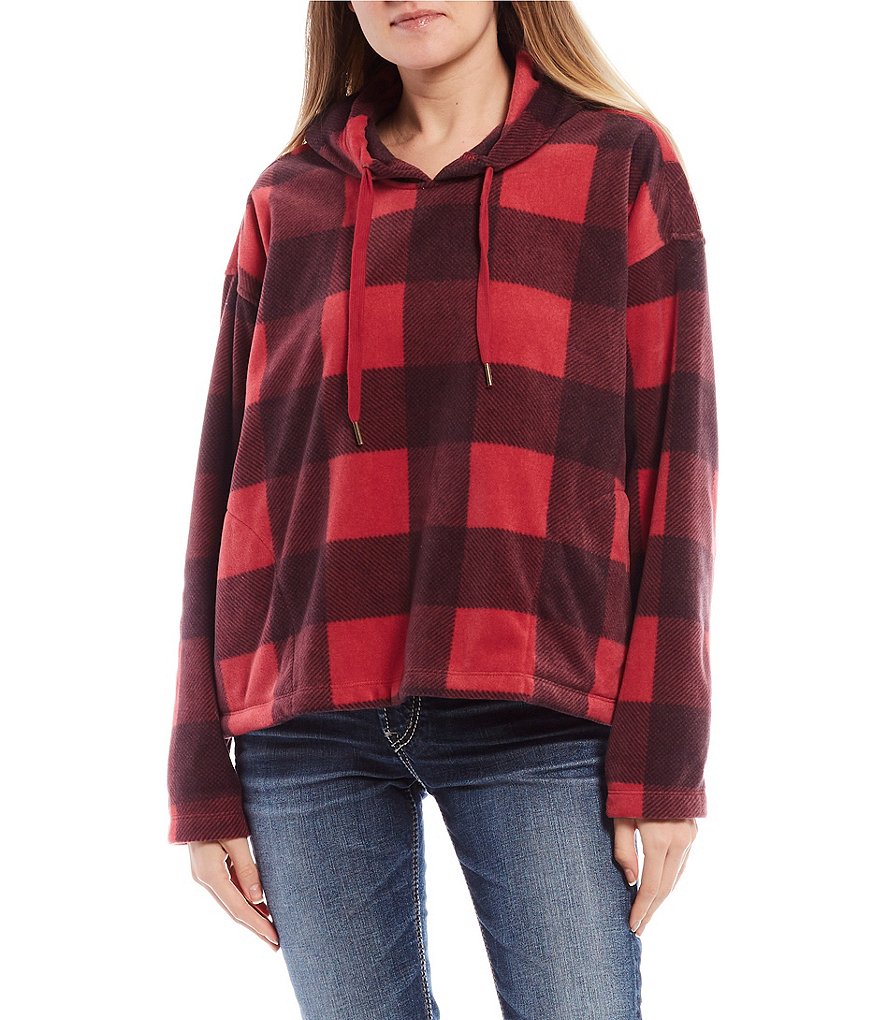 O'Neill Long-Sleeve Hampton Checked Plaid Super Fleece Pullover Hoodie