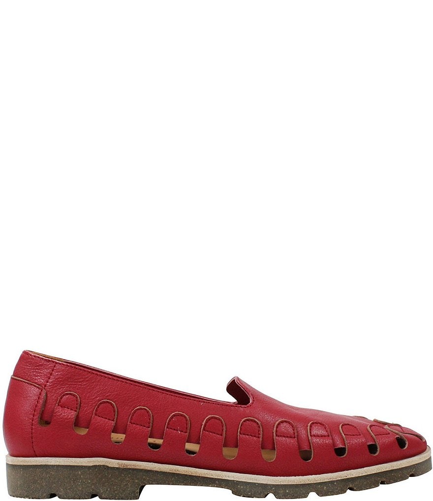 L'Amour Des Pieds Xanthia Leather Cut Out Venetian Slip Ons