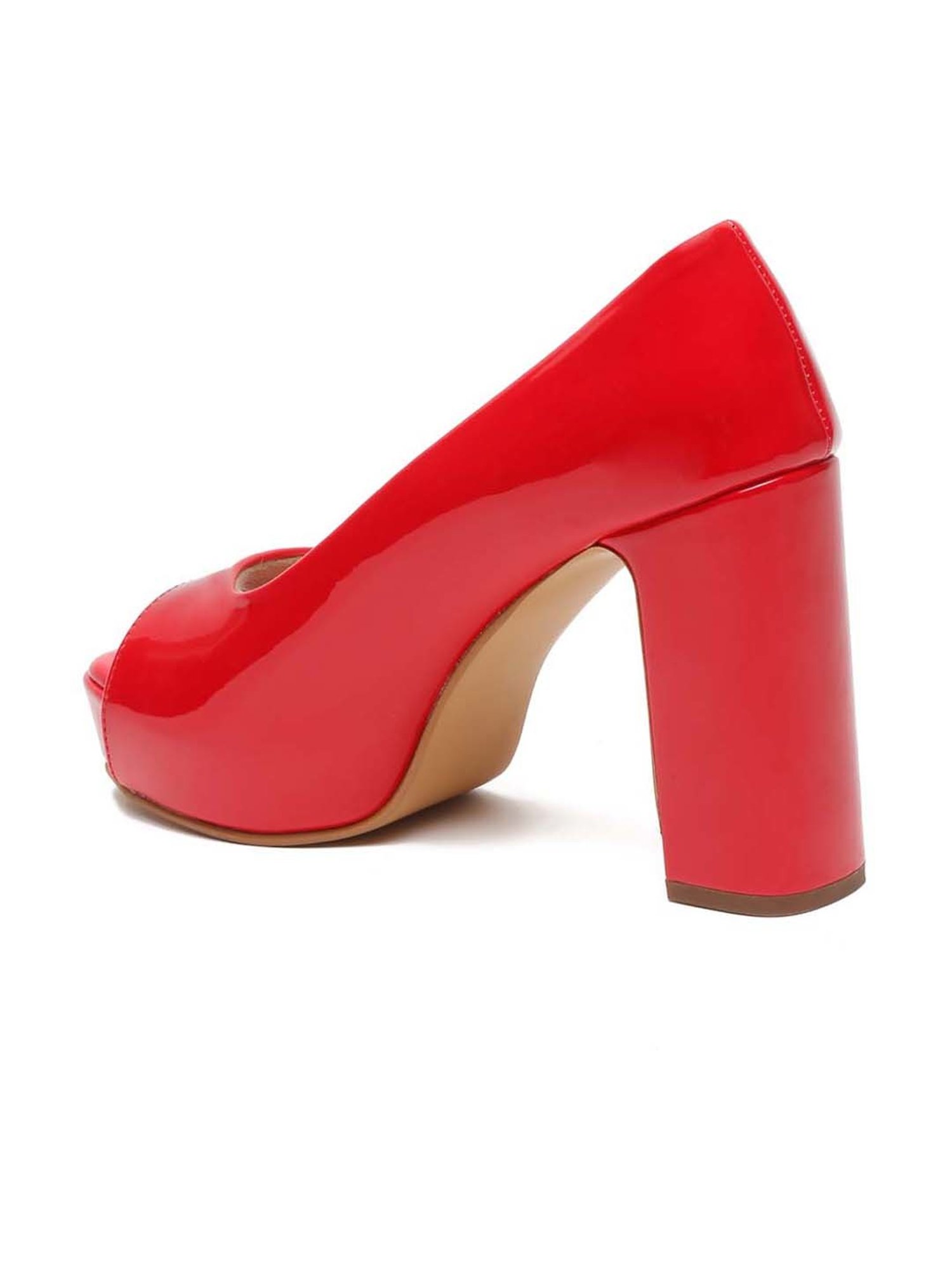 Flat N Heels Women's Red Peeptoe Shoes