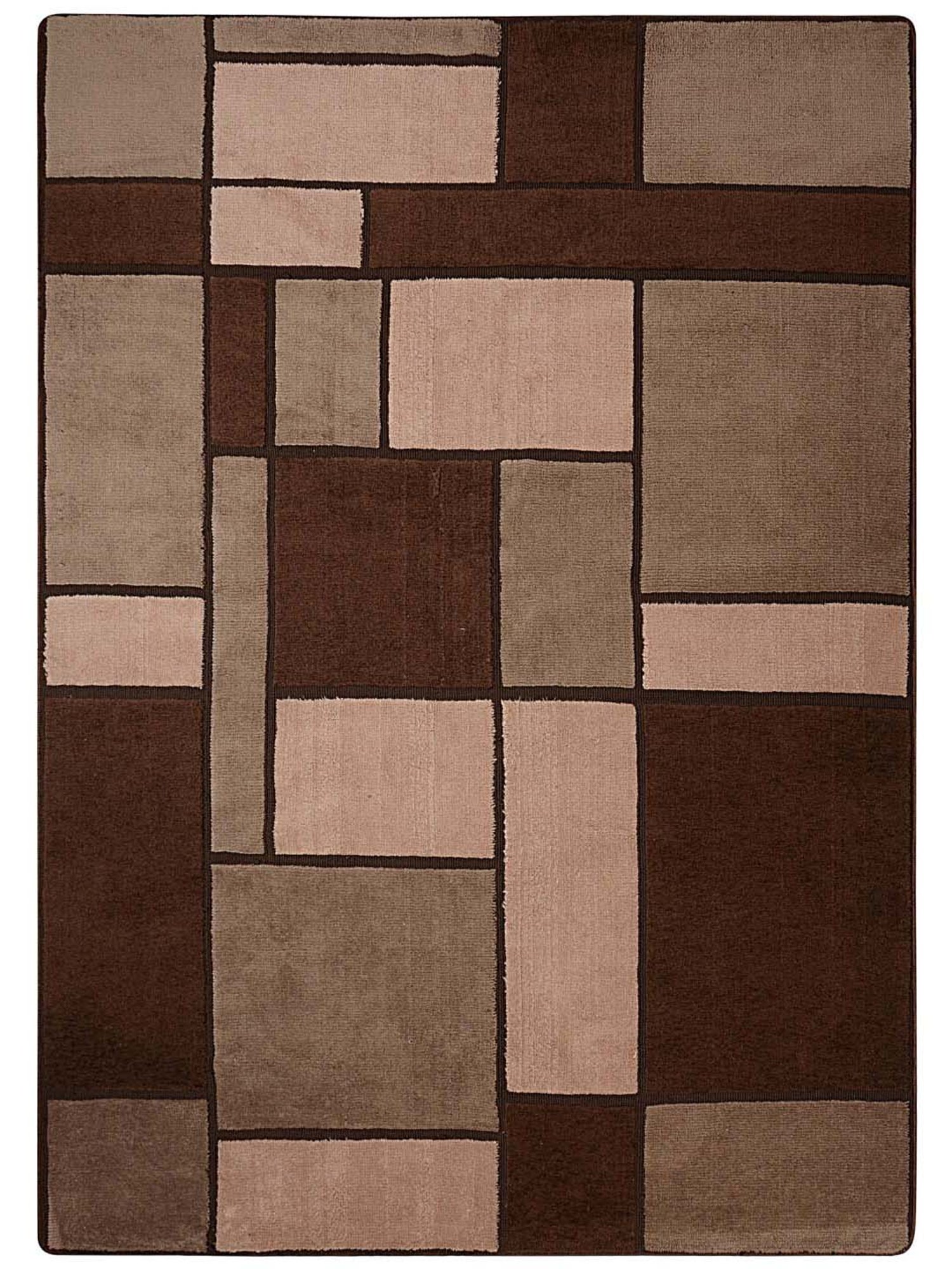 Saral Home Modern Brown Microfibre Carpet - Set of 1