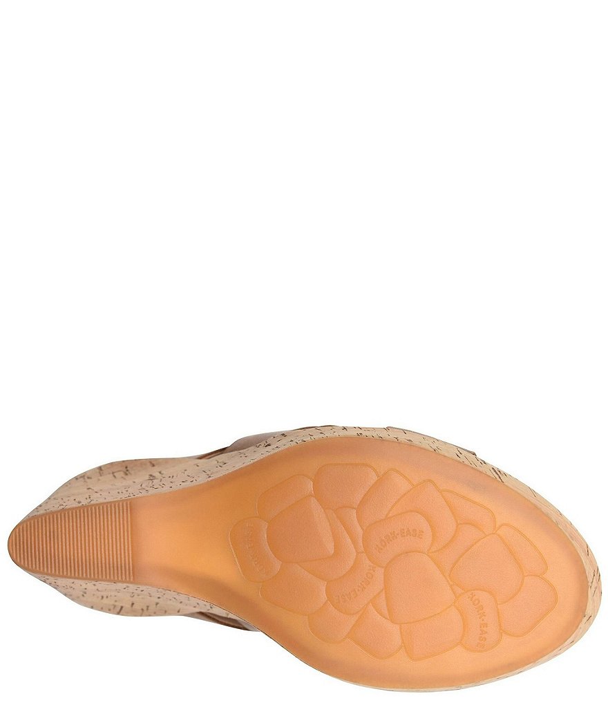 Kork-Ease Sammi Leather Knot Cork Platform Wedge Slide Sandals