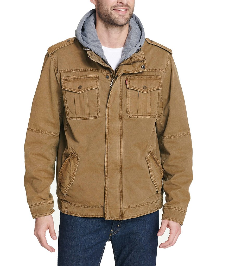 Levi's&reg; Twill Hooded Military Trucker Jacket