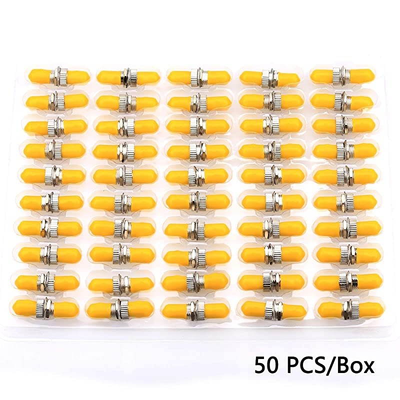 Fiber Optical Coupler ST Female to Female Singlemode SM Simplex Fiber Optical Cable Flange Coupler Yellow
